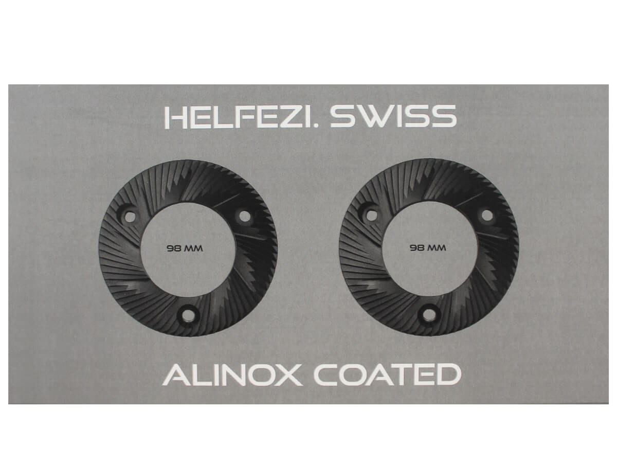 Helfezi | Meules plates revêtement Alinox de 98 mm