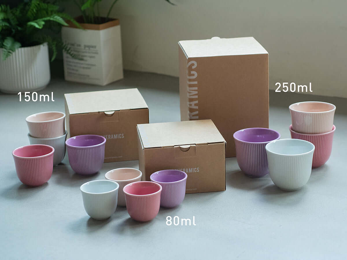 Loveramics | Ensemble de 4 tasses de dégustation à motif en relief - Mauve Morn