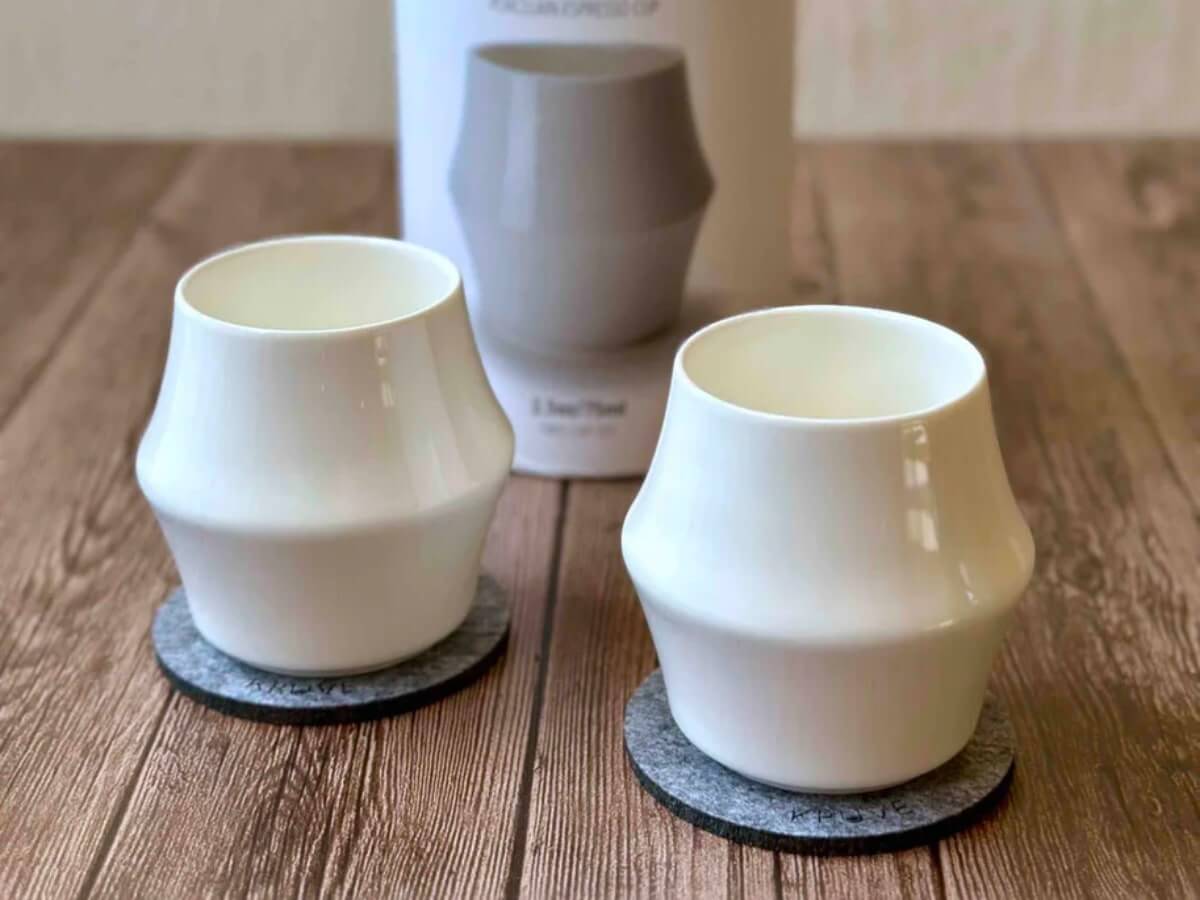 Kruve | Verres Cascade à espresso en porcelaine - Ensemble de 2