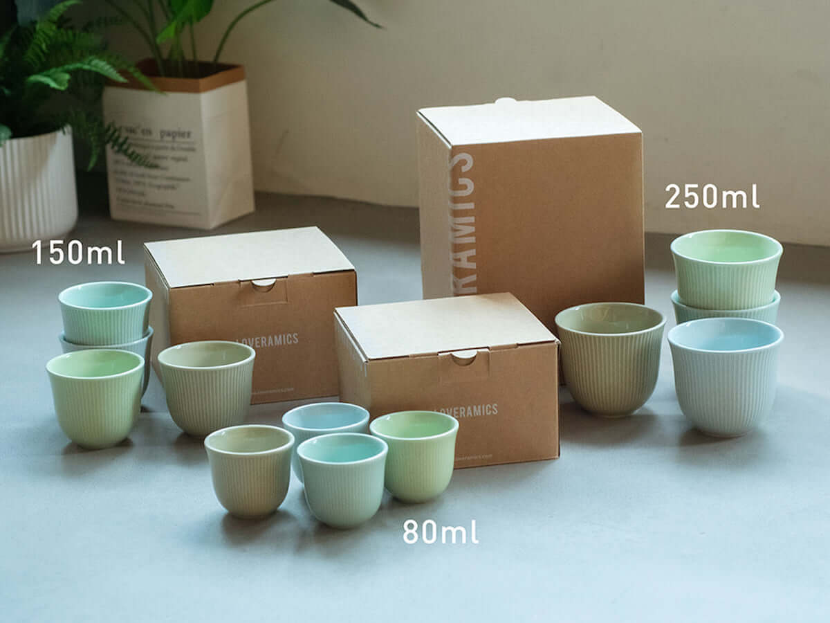 Loveramics | Ensemble de 4 tasses de dégustation à motif en relief - Moonbeam