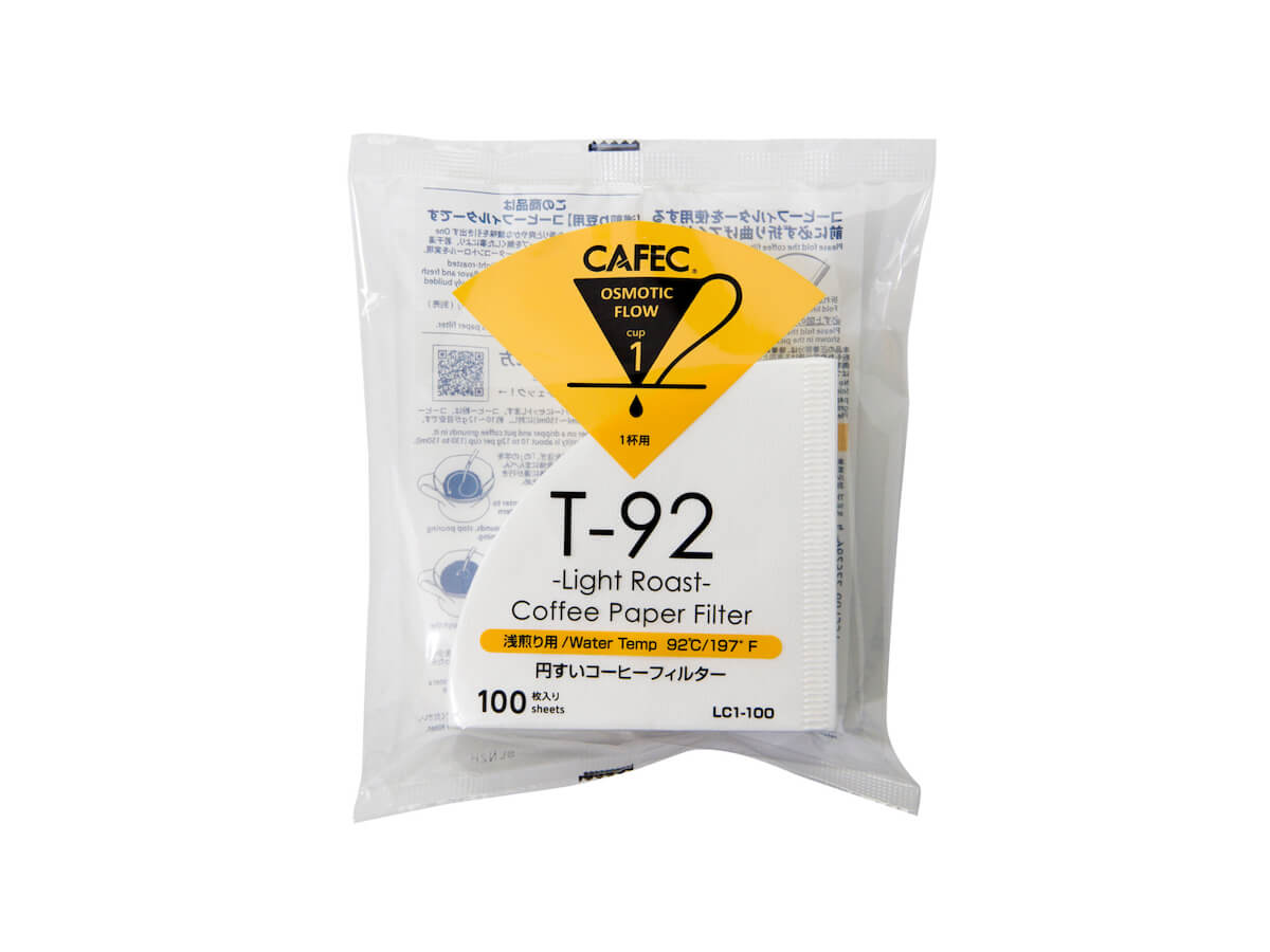 CAFEC | Filtres en papier de torréfaction pâle T-92 (paquet de 100)