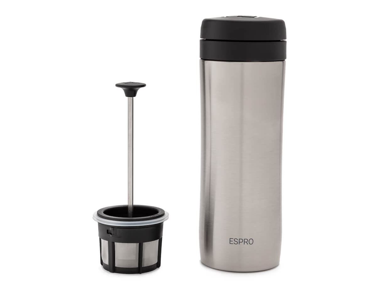 Espro | Cafetière à piston de voyage P1 - Acier inoxydable brossé