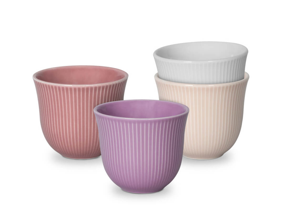 Loveramics | Ensemble de 4 tasses de dégustation à motif en relief  - Mauve Morn