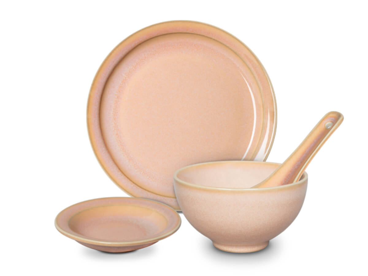 Loveramics | Ensemble de service oriental 16 mcx Er-Go! Rose pour 4 personnes